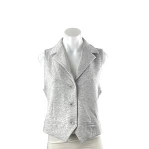 Greyson Gray Collared Sleeveless Button Down Tank  Cardigan Sweater Vest Top M